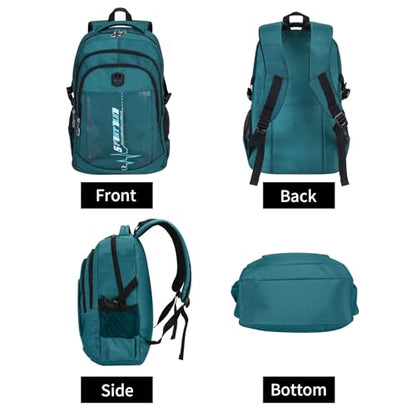 goldwheat School Backpack For Teen Boys, Lightweight Water-Resistant Boys Bookbag With Computer Compartment Fits 15.6" Laptop - color: Dark Green