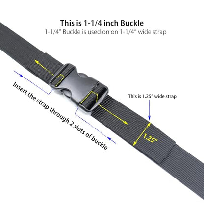 Side Release Buckles Heavy Duty Plastic Buckle Snap Clips Clasps Backpack Buckle Replacement for Strap - style: 1-1/4 Inch - 2sets