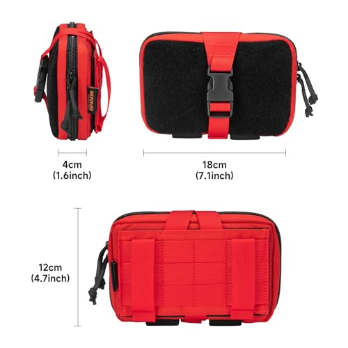 EXCELLENT ELITE SPANKER Tactical Molle Rip Away Ifak Pouch Utility First Aid Pouch Medical EMT Bag - color: Red