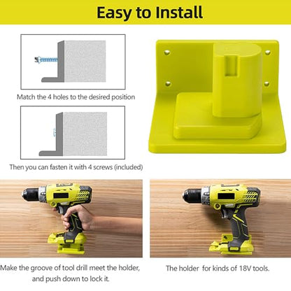 10 Pack Tool Holder Compatible with Ryobi 18V Wall Mount Plastic - size: 10 Pack