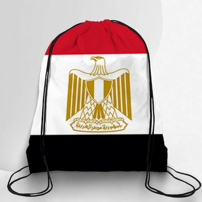 TREBIN 2026 Soccer Cup Drawstring Backpack, Soccer Gym Bag in National Flag Colors, Sports Bag Sackpack Cinch Bag (Egypt Fan) - color: Egypt Fan