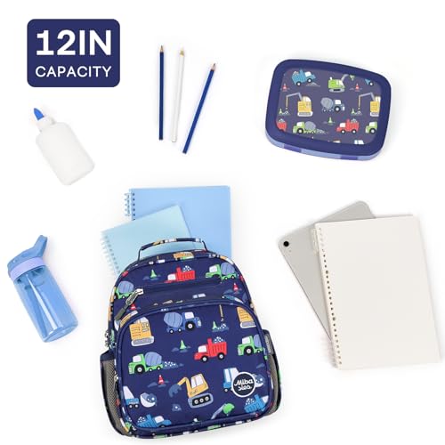 mibasies Toddler Backpacks for Boys 2-4: Little Kid Backpack for Preschool Prek Daycare - Car Blue - color: Car Blue, style: Toddler-12"h(not Fit Folder)