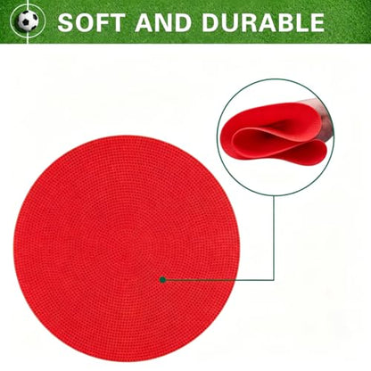 Poly Spot Markers 4inch/9 inch Non-Slip Rubber Agility Markers Flat Field Cones Floor Dots for Football, Soccer, Basketball Training Markers, School Activities, Exercise Drills, Social Distancing - style: 9inch 6Pcs(Red)