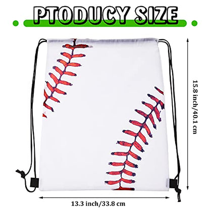Frienda Baseball Drawstring Backpack Bag Baseball Drawstring Party Favor Bags for Gym Sports Teams(60 Pieces)