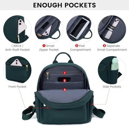 LOVEVOOK Backpack for Women Light Weight Waterproof Backpack Purses Daily Backpack… | Light Weight - color: Dark Green