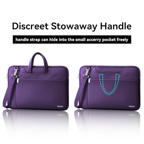 Ferkurn Laptop Case Bag Women Men Computer Sleeve with Shoulder Compatible with HP/Inspiron/Thinkpad/Vivobook/MSI/Surface, 17.3 inch, Violet - color: Violet, size: 17.3 inch