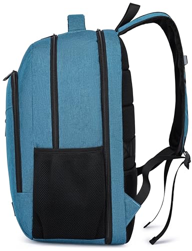 CAFELE Laptop Backpack 17.3 Inch Computer Backpack Daypack Water-Repellent Laptop Bag with USB Charging Port for Business/School/Travel/Women/Men (Lake blue, 17.3 Inches) - color: Lake Blue