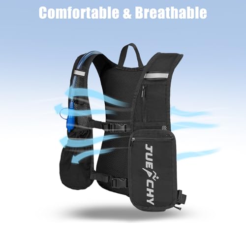 Jueachy Running Vest Lightweight for Men: Hydration Backpack with 2L Water Bladder - Waterproof Phone Pouch for Hiking