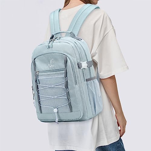 Lanola Travel Backpack Durable Middle Schoolbag Travel Bag for Men & Women Lightweight College Student Backpack - Gray Blue - color: Grey Blue