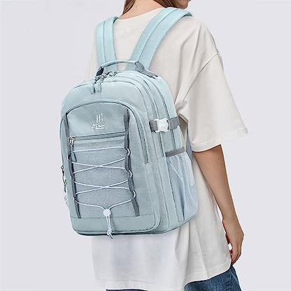 Lanola Travel Backpack Durable Middle Schoolbag Travel Bag for Men & Women Lightweight College Student Backpack - Gray Blue - color: Grey Blue