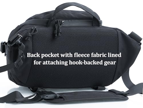 Tactical Sling Backpack Crossbody EDC Pack MOLLE Satchel Bag for Travel, Work, Camping and Hiking 8Liter - color: Black