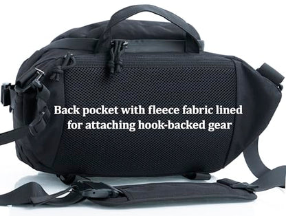 Tactical Sling Backpack Crossbody EDC Pack MOLLE Satchel Bag for Travel, Work, Camping and Hiking 8Liter - color: Black