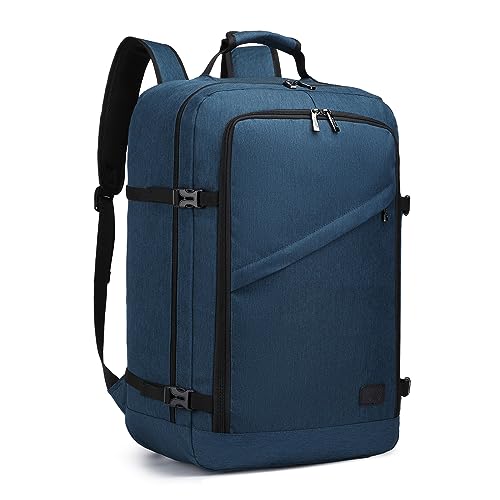 Kono Carry on Backpack, 22" Airplane Approved Travel Backpack for Men and Women, Waterproof Lightweight Daypack for Flight 40L (Navy, Large) - color: Navy, size: 22-inch 40L