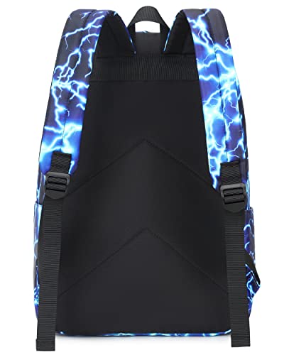 Backpack for Boys Elementary Bookbags Durable Lightweight Teenager Student School Bags Travel Waterproof (1-Blue Lightning) - color: 1-blue Lightning