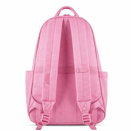 Xach Casual and Affordable Everyday Backpack for Women - Lightweight 20 liters capacity with 17” Laptop Sleeve, Unique Note Pad Design, Luggage Sleeve (Pink) - color: Pink