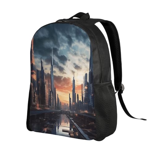City Scape Backpack Casual Travel Daypack Lightweight Laptop Bags Hiking Backpacks for Women Men