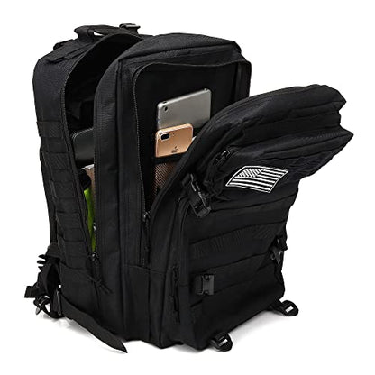 Lovelinks21 Hiking Daypacks Assault Backpack Waterproof Motorcycle Backpack Bug Out Pack Rucksack for Outdoor Hiking - color: Black