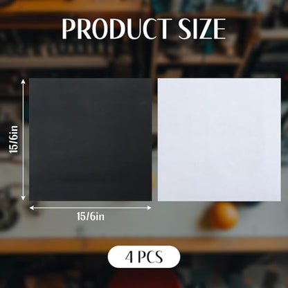 4 Pack 6''x6'' Self-Adhesive Rubber Sheet Pad 1/25 Thick Non Slip Rubber Pads Silicone Gasket Sheet for DIY Material Leveling Sealing Bumpers Furniture Protection Equipment Padding Noise Reduction