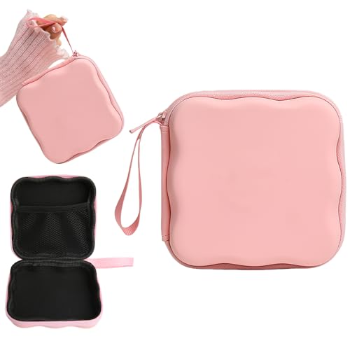 Charger Cover Storage Bag, Waves Design Charger Protector Travel Storage Case, Earphone Wire Saver Cable Cord Organizer Wireless Earphone Storage Box, Pink - color: Pink