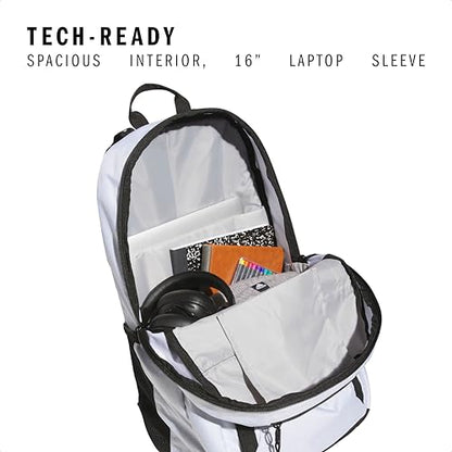adidas Excel 7 School Backpack for Laptop, Gym and Travel, 34L, Twill White/Black/7.5, OSFA - color: Twill White/Black/7.5, size: One Size