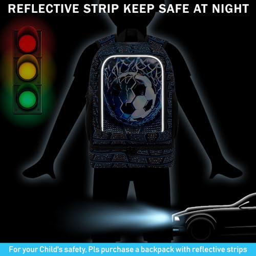 HPJGD 2-in-1 Kids Backpack for Boys, 17" Soccer Elementary Bookbag Set with Built-in Lunch Compartment, Water-Resistant School Bag for Preschool - Thrash Net Soccer - color: Uv Printing Net Soccer 2-in-1 Backpack