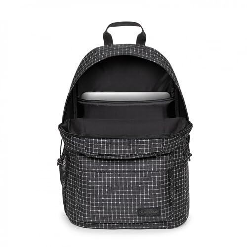 EASTPAK Padded Double – 24L Squared Backpack with Dual Front Pockets, 13” Laptop Sleeve, Bottle Holder & Padded Straps, Refleks Space Black - color: Refleks Space Black