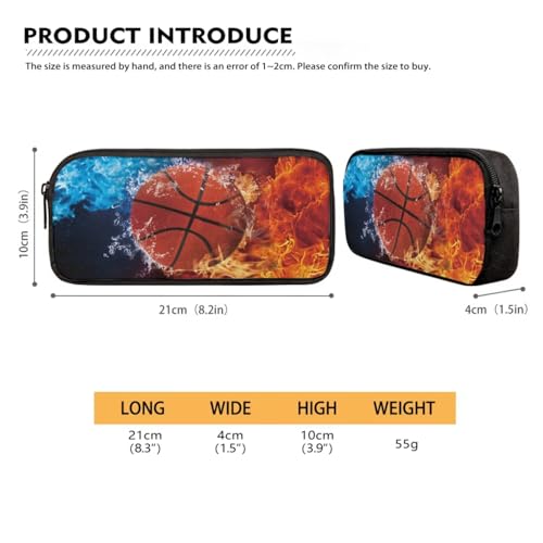 Basketball Water Flame 4-in-1 Portable Backpack for Kids Elementary School Bookbag Pen Case Lunch Box Water Bottle Sleeve for Middle High College School Student - color: Basketball Water Flame
