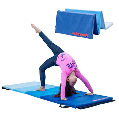 Antsy Pants Tumbling Mat for Kids – Gymnastics Mat, Easy to Clean, Sturdy, Foldable Tumbling Mats, Padded, Lightweight, Portable, Gymnastics Equipment for Active Play - color: Blue Ombre