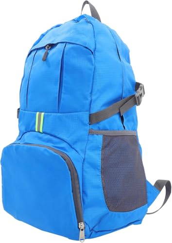 Foldable Waterproof Backpack For Outdoor Sports Travel Inside Wet Clothes Compartment Packable For Multiple (Blue) - color: Blue