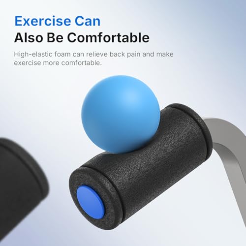 MERACH Ab Machine, Sit Up Exercise Equipment with 3 Adjustable Resistance Levels, Automatic Rebound Ab Crunch Machine for Core Workout, Ab Workout Equipment for Stomach - style: Round(Blue)