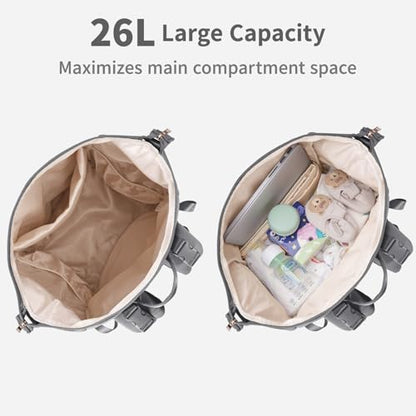 CEI-CEI Neoprene Diaper Bag Backpack Large Newborn Baby Maternity Bags Waterproof Travel Backpack for Mom Dad with Insulated Pockets,Changing Pad - color: Grey