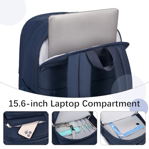 abshoo 34L Big Student Backpack for School Water Resistant Lightweight College Bookbag Travel Backpack (Navy) - color: Navy