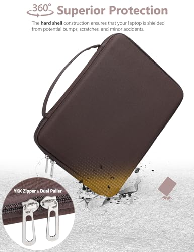 HYZUO 15-16 Inch Hard Shell Case Laptop Sleeve for MacBook Pro 16 M5/M4/M3/M2/M1 Pro/Max A3428 A3429 2026-2019, MacBook Air 15 M5/M4/M3/M2 2026-2023, 15" Surface Laptop, Razer Blade 15, Coffee Brown - color: Coffee Brown, size: 15-16 Inch