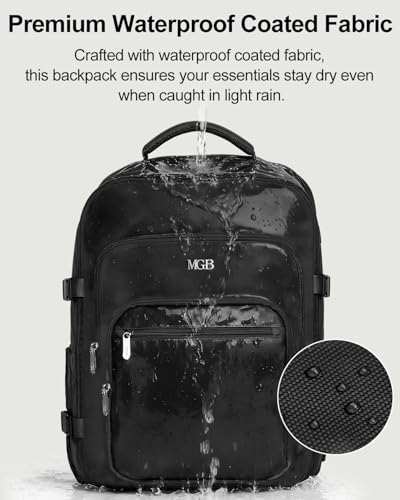 Travel Backpack for Women & Men, Carry On Personal Item Bag Flight Approved, Large Waterproof Laptop Backpack for Travel, Overnight, College & Commuting Black - color: Black
