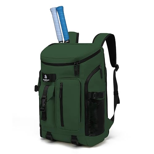 tennis mountain climbing travel backpack, independent shoe compartment for sports and fitness, waterproof 15.6-inch computer bag - color: Forest green