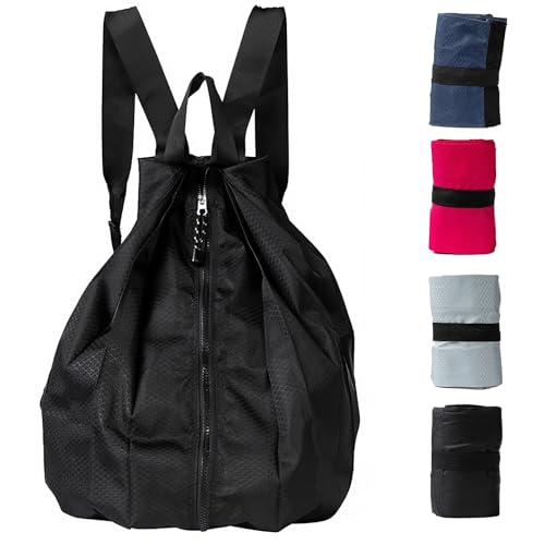 Ultra Lightweight Waterproof Small Hiking Backpack,Packable, Foldable Collapsible For Beach, Camping And Gym,Small Gym Bag, Casual daypacks, Travel Backpack, (Black) - color: Black