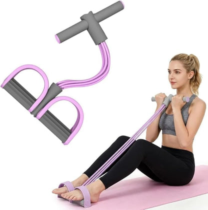 Multifunction Pedal Resistance Band, Pedal Resistance Bands with Handles - 2026 New Elastic Rubber Exercise Band for Full Body Workout, Arm, Leg - color: Purple