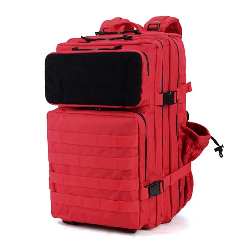 gracedon Tactical Backpack for Men 3 Day Rucksacks for Trekking Camping (red) - color: Red