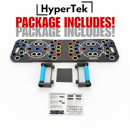 Hybertek 27 in 1 Pro Push Up Board | Multi Functional Foldable Push Up Stand for Strength Training, Fat Burning & Full Body Workout at Home | Muscle Training Push Up Bar Board for Men & Woman Fitness