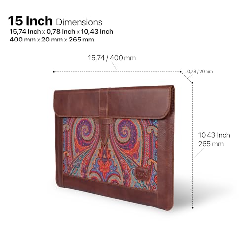 LONDO Leather Sleeve Compatible with MacBook Pro 16 & MacBook Pro 15 Inch (M5, M4, M3, M2, M1, Pro, Max), Premium Top Grain Leather Laptop Bag, 2020 to 2026 Models - color: Brown, size: 15-16 inches
