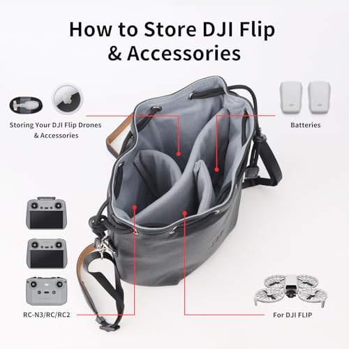 CQT Drawstring Osmo Action 6 5 4 pro 360 Mini 3 4 Pro Bag, Drone PU Crossbody shoulder Bag Pouch Handbag Waterproof Storage Bag for DJI Mavic MINI 4 3 PRO 2 SE 4K and NEO 2 Drone Accessories (White) - color: White