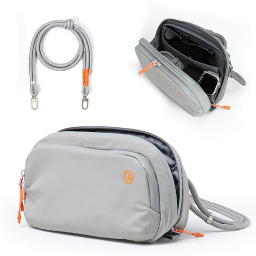 ULANZI YY08 Sling Bag Everyday Shoulder Bag Compatible With DJI Osmo Pocket 3/Pocket 4/GoPro/Insta360 Action Cameras, Vlog Photography Crossbody Portable Bag Small Camera Case w Detachable Strap, 2L - size: Grey 2L