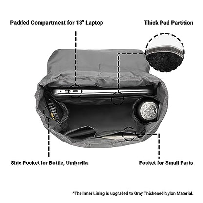 KAUKKO Laptop Outdoor Backpack Traveling Daypack Hiking Rucksack Large Capacity Bag Fits 15.6"(5-7-Black-NEW) - color: 5-7-black-new