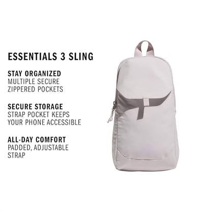 adidas Essentials 3 Crossbody – Sling Bag with Phone Pocket - color: Ice Purple/Ice Lavender