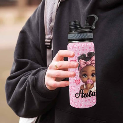 Custom Diaper Bag for Girls Personalized Diaper Bag Backpack &Insulated Water Bottle with Name Custom Monogram Baby Travel Bag Nursing Diaper Mommy Backpack with Adjustable Shoulder Straps Nappy Bag - color: Design 06