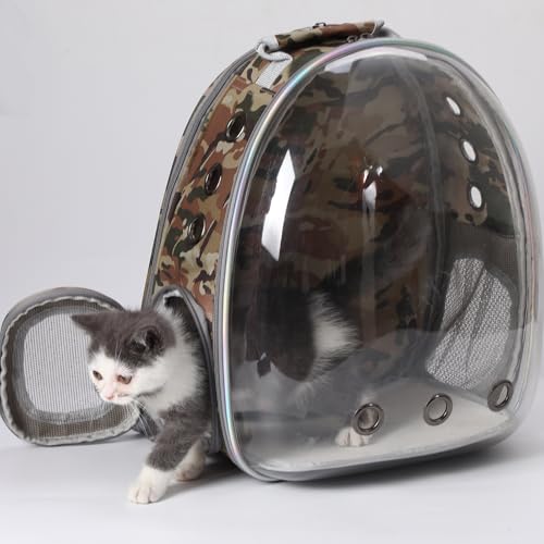 Expandable Cat Carrier Backpack with Bubble Window, Camo - color: Camo
