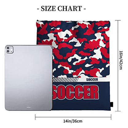 Drawstring Backpack Waterproof Gym Drawstring Bags Sports String Bag Camo Sackpack-Navy Soccer Drawstring Bag - color: Soccer Drawstring Bags-camo Navy