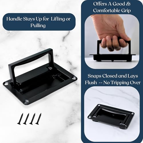 Livale Trap Door Pull Handle - Recessed Door Handle Pull for Floor Hatch, Flush Door Handle for Access Panel, Tool Box, Drawer or Cabinet - Comfortable to Hold, 1 Pack
