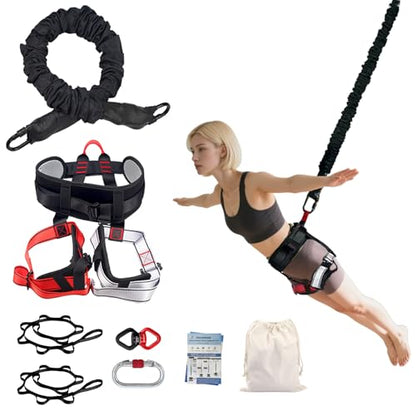 Bungee Fitness Set, Heavy Resistance Band Set, Professional 4D Yoga Bungee Rope Workout Equipment W/6 Sizes, for Home Gym Training & Fitness(Not for Extreme Sports) - size: L 154-176 lbs
