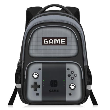 Kids Backpack For Boys，Gamer Boys Backpack For Children Teens Elementary Middle School, 17″ Students Bookbag - color: Backpack-sw-gray
